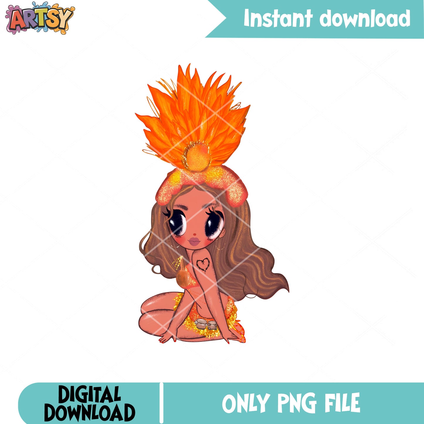 Karol G cartoon png file, karol g png, karol g singer png