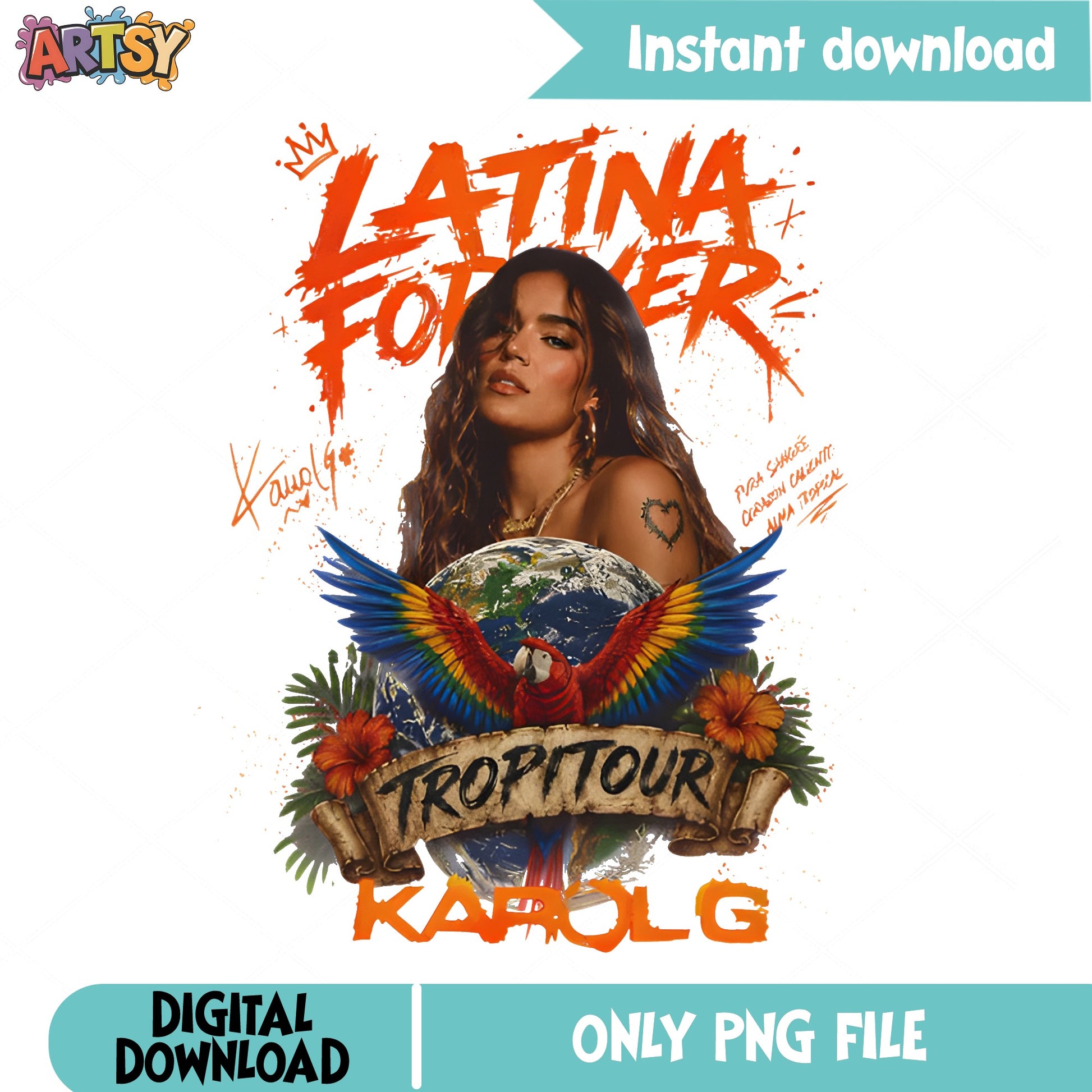 Karol G Latina Forever Tropitour PNG, Karol G PNG, Music PNG