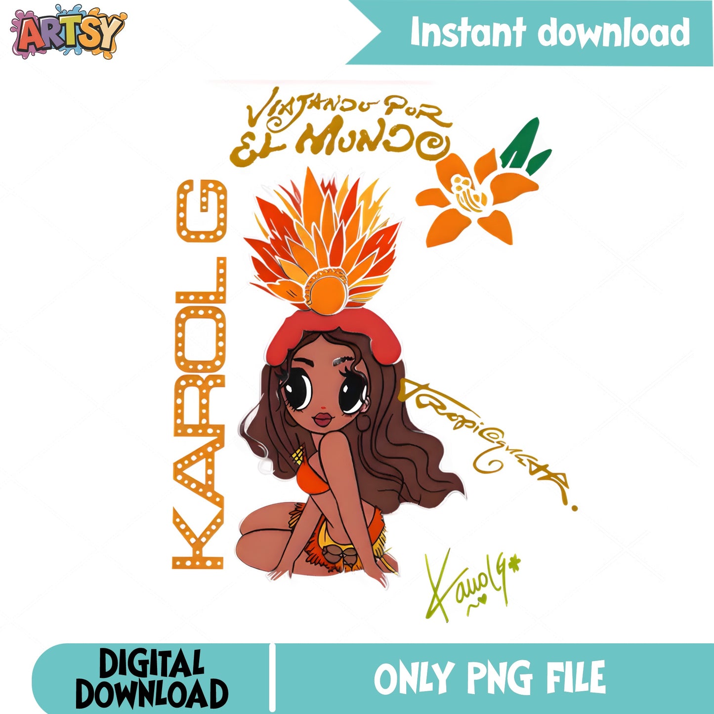 Karol G Tropicuelta PNG, Viajando Por El Mundo PNG, Latin Music PNG
