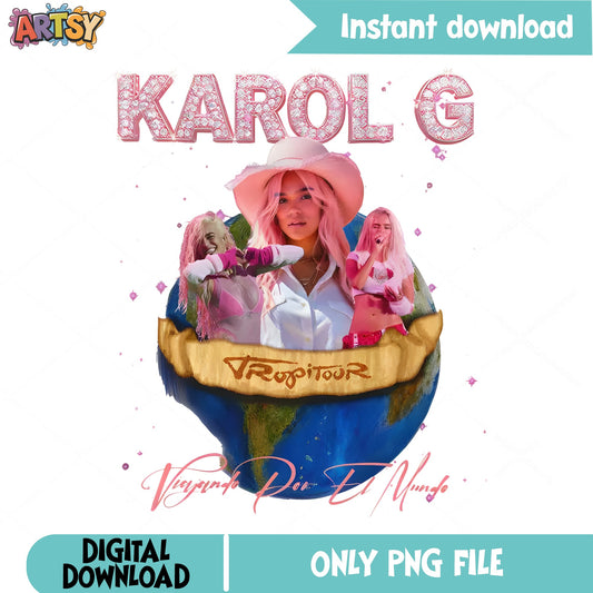 Karol G Tropitour PNG, Viajando Por El Mundo PNG, Singer PNG