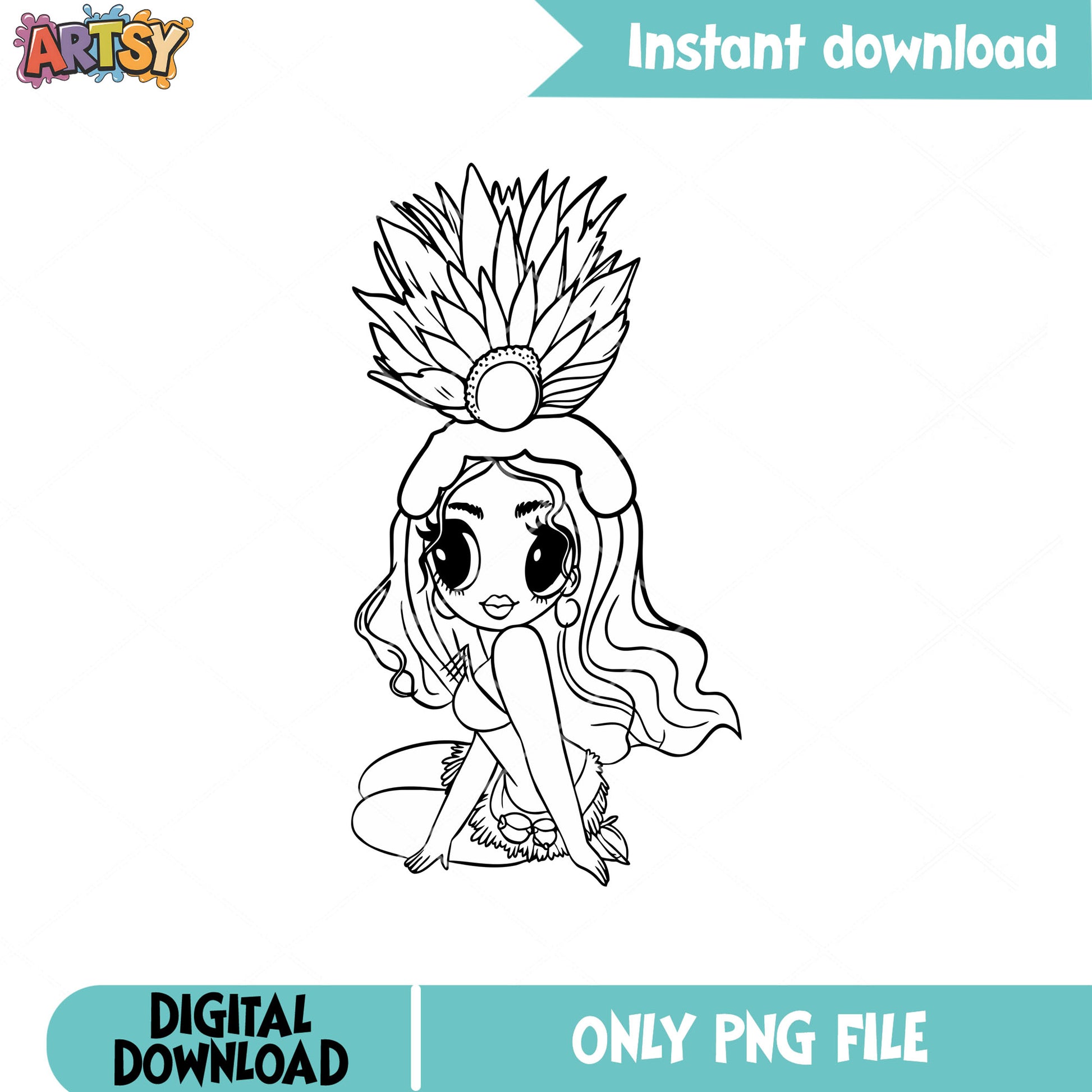 Karol g anime outline png, karol g cartoon png, karol g png