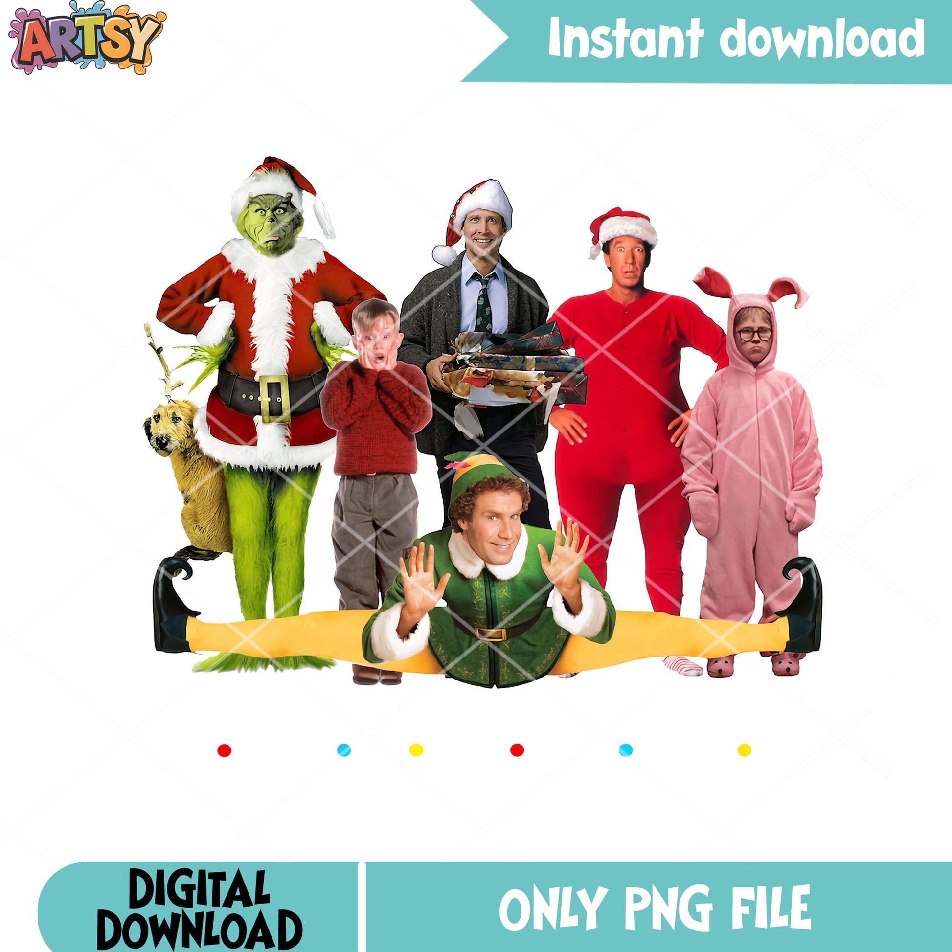 Kevin home alone png, clark griswold png, buddy the efl png