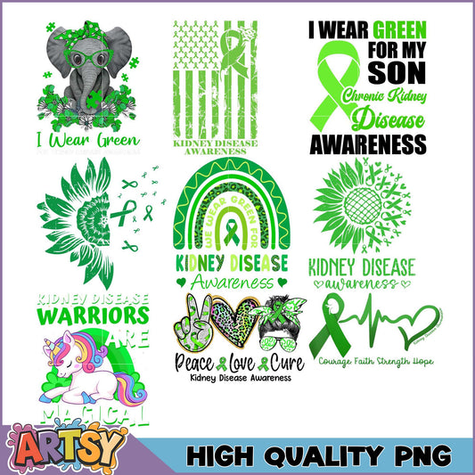 Kidney Disease Awareness PNG Bundle High-Quality Designs