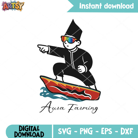 Kids aura farming svg, aura farming​ svg, boat racing kid svg