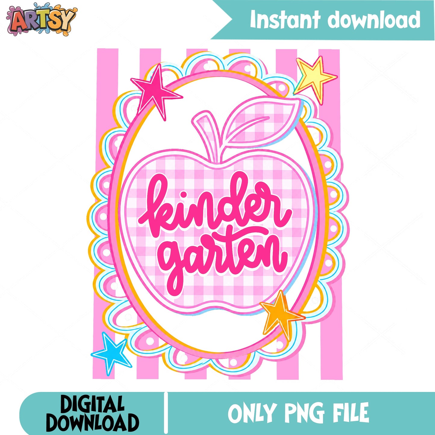 Kindergarten Apple PNG, Back To School PNG, Teacher PNG