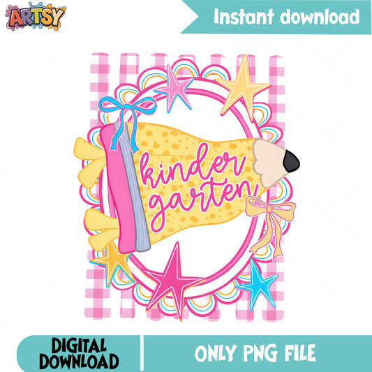 Kindergarten PNG Sublimation, Back To School PNG, Teacher PNG