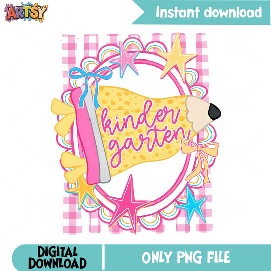 Kindergarten PNG Sublimation Design, Back To School PNG, Teacher PNG
