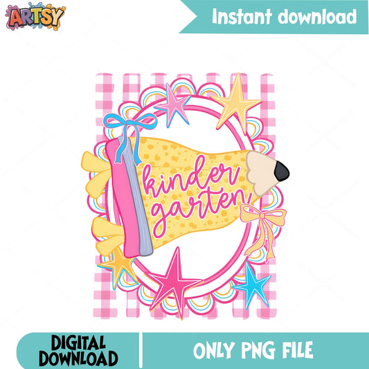 Kindergarten Pencil PNG, Back To School PNG, Teacher PNG