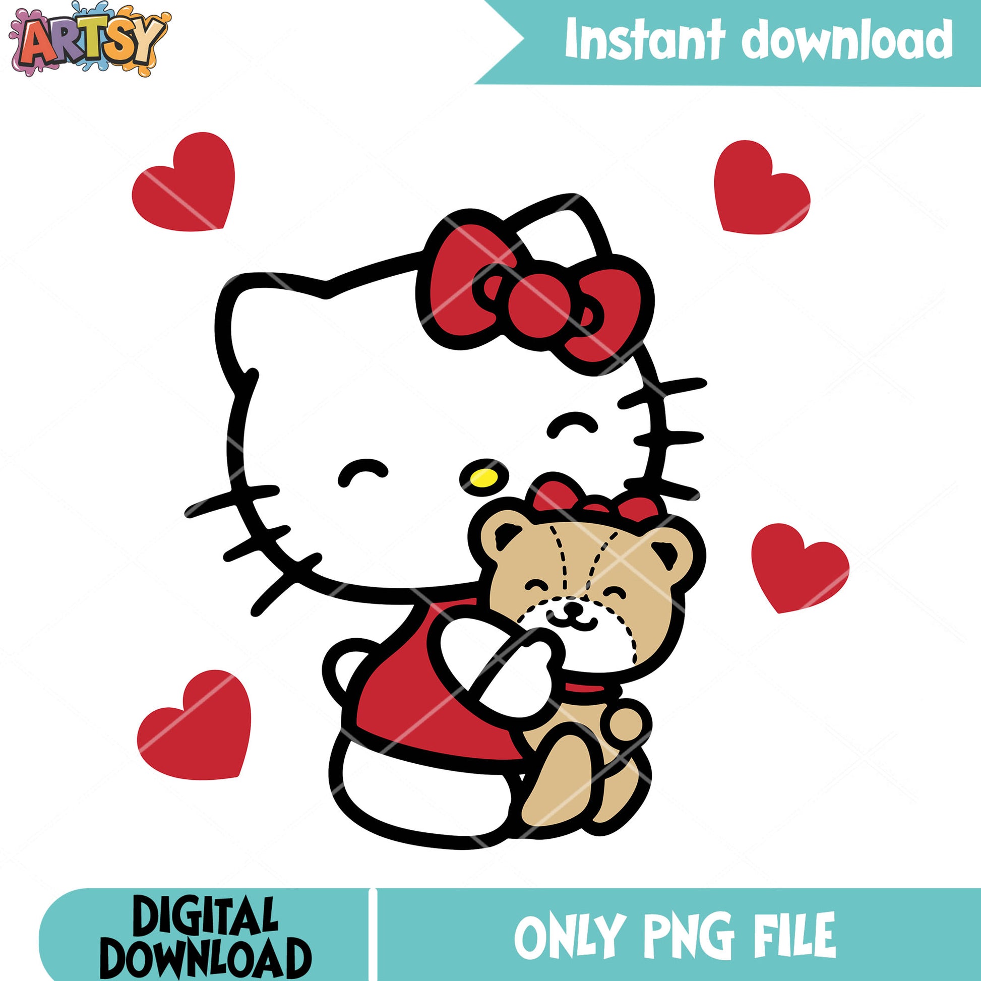 Kitty poster valentine png, sanrio hello kitty png, valentine poster png
