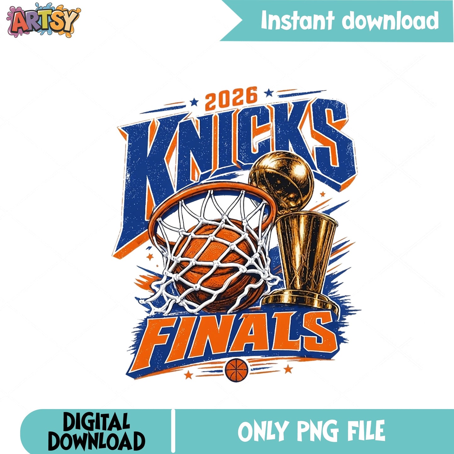 Knicks 2026 Finals PNG, Basketball Championship Trophy PNG, NY Knicks PNG