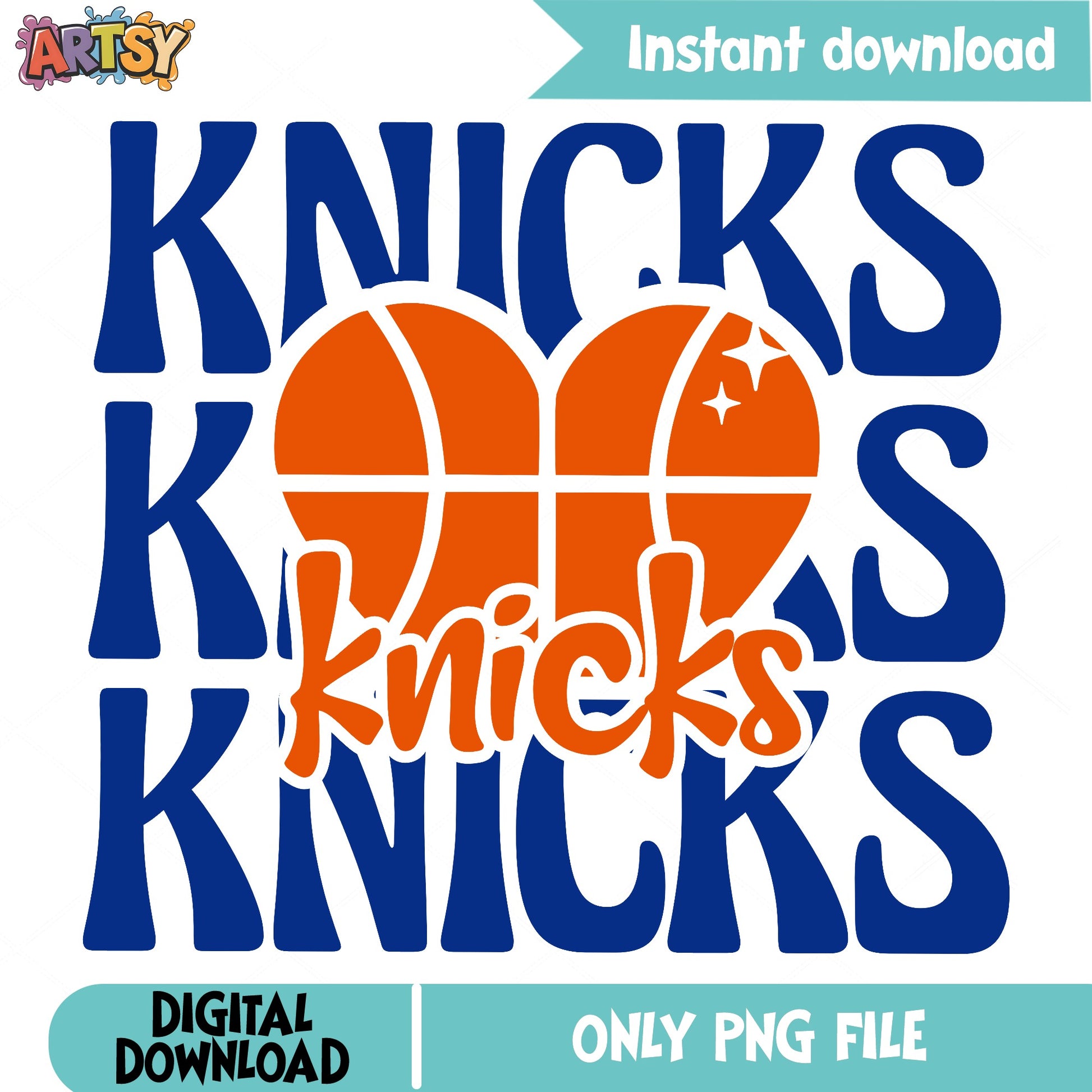 Knicks Basketball Heart PNG, NY Knicks Fan Shirt, NBA PNG