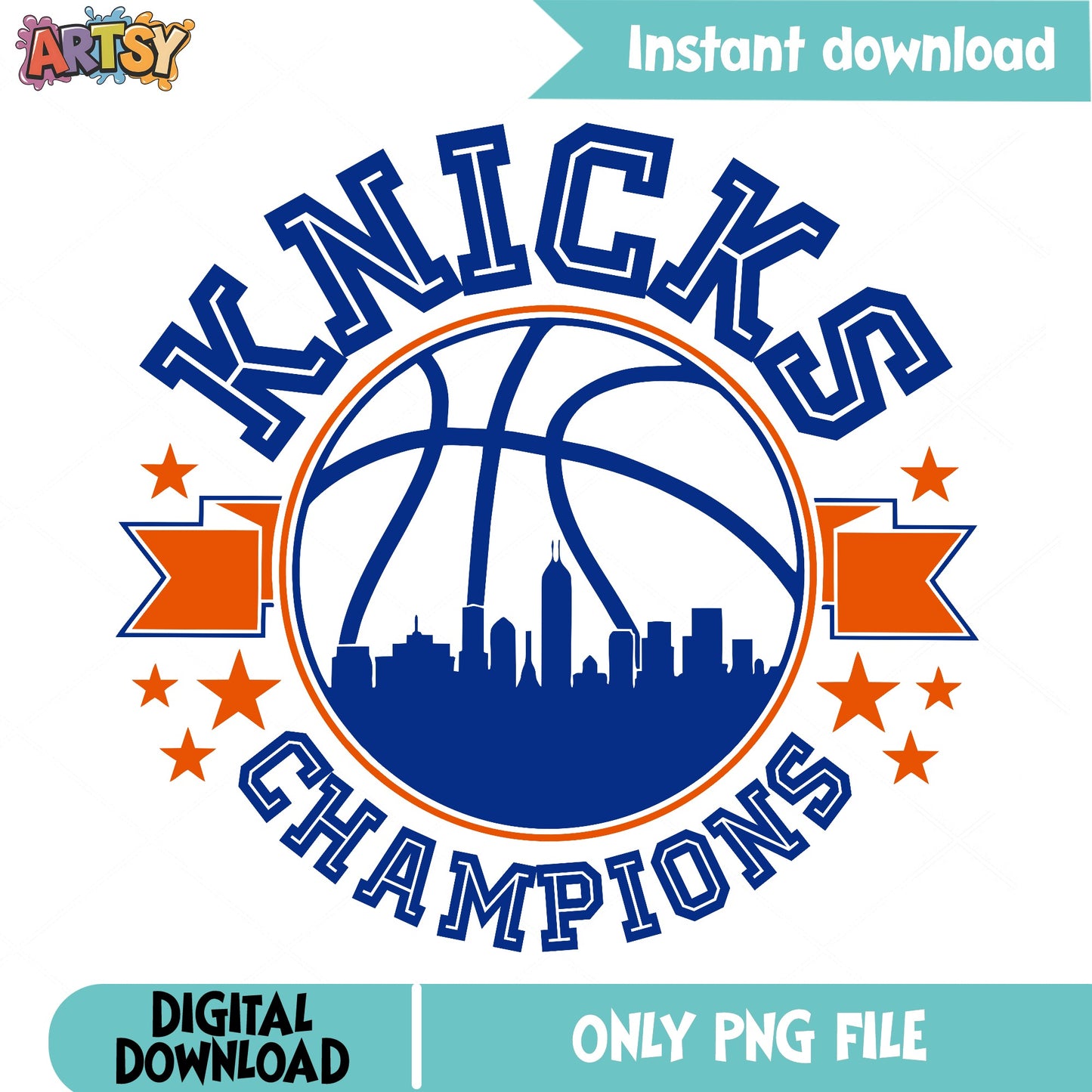 Knicks Champions Basketball PNG, New York Knicks PNG, NBA PNG