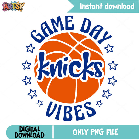 Knicks Game Day Vibes PNG, Basketball Fan Shirt, NBA PNG