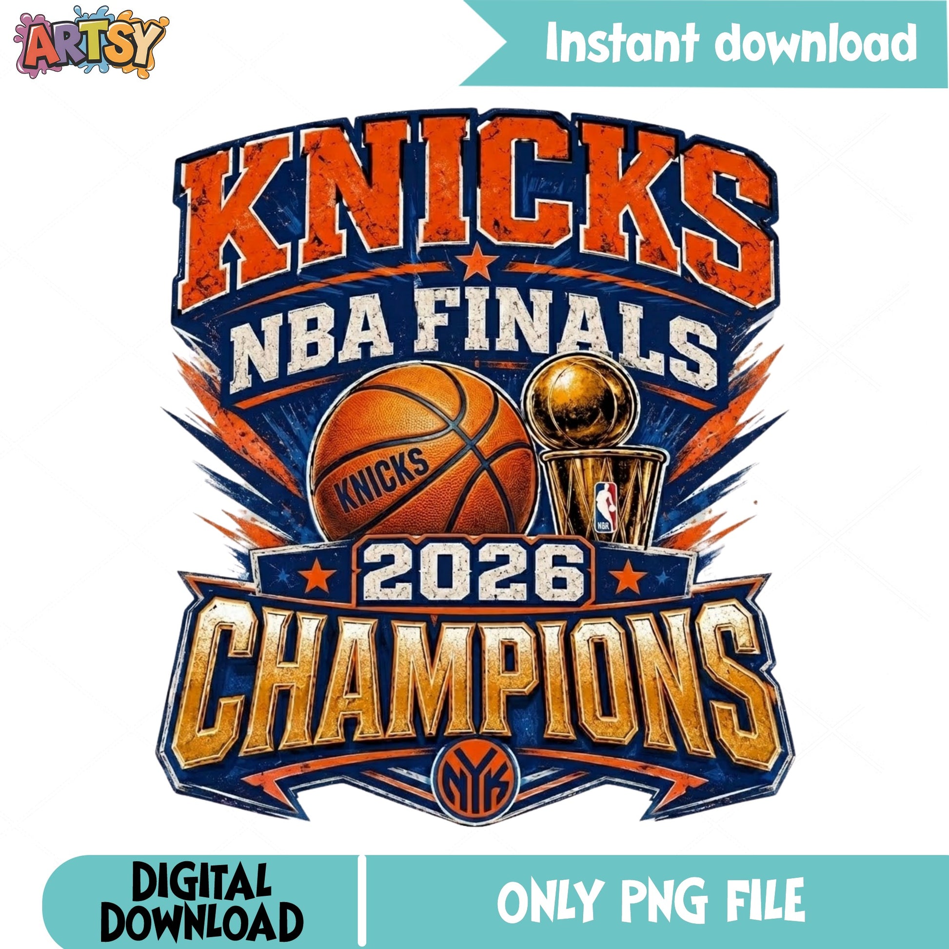 Knicks NBA Finals 2026 Champions PNG, New York Knicks PNG, Basketball PNG