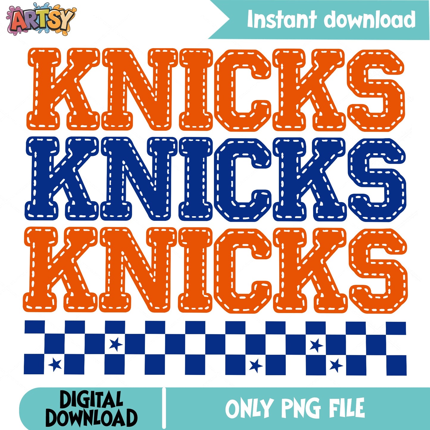 Knicks Stacked Repeat PNG, Basketball Team PNG, NY Knicks PNG