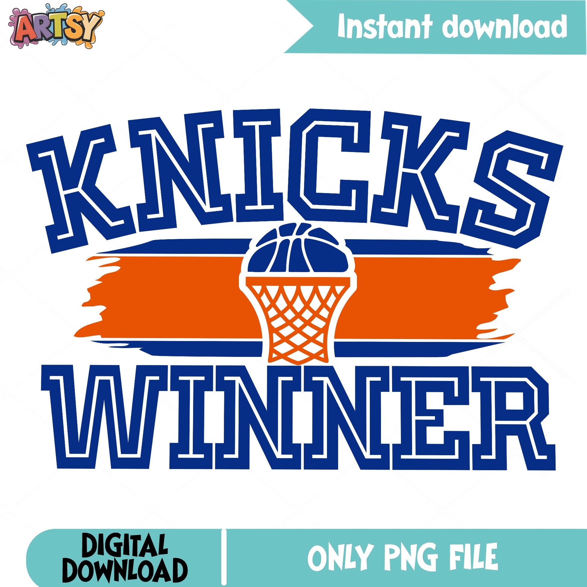 Knicks Winner Basketball PNG, New York Knicks PNG, NBA Fan PNG