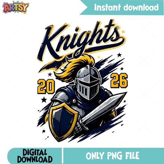 Knights Mascot PNG 2026, School Spirit PNG, Game Day PNG