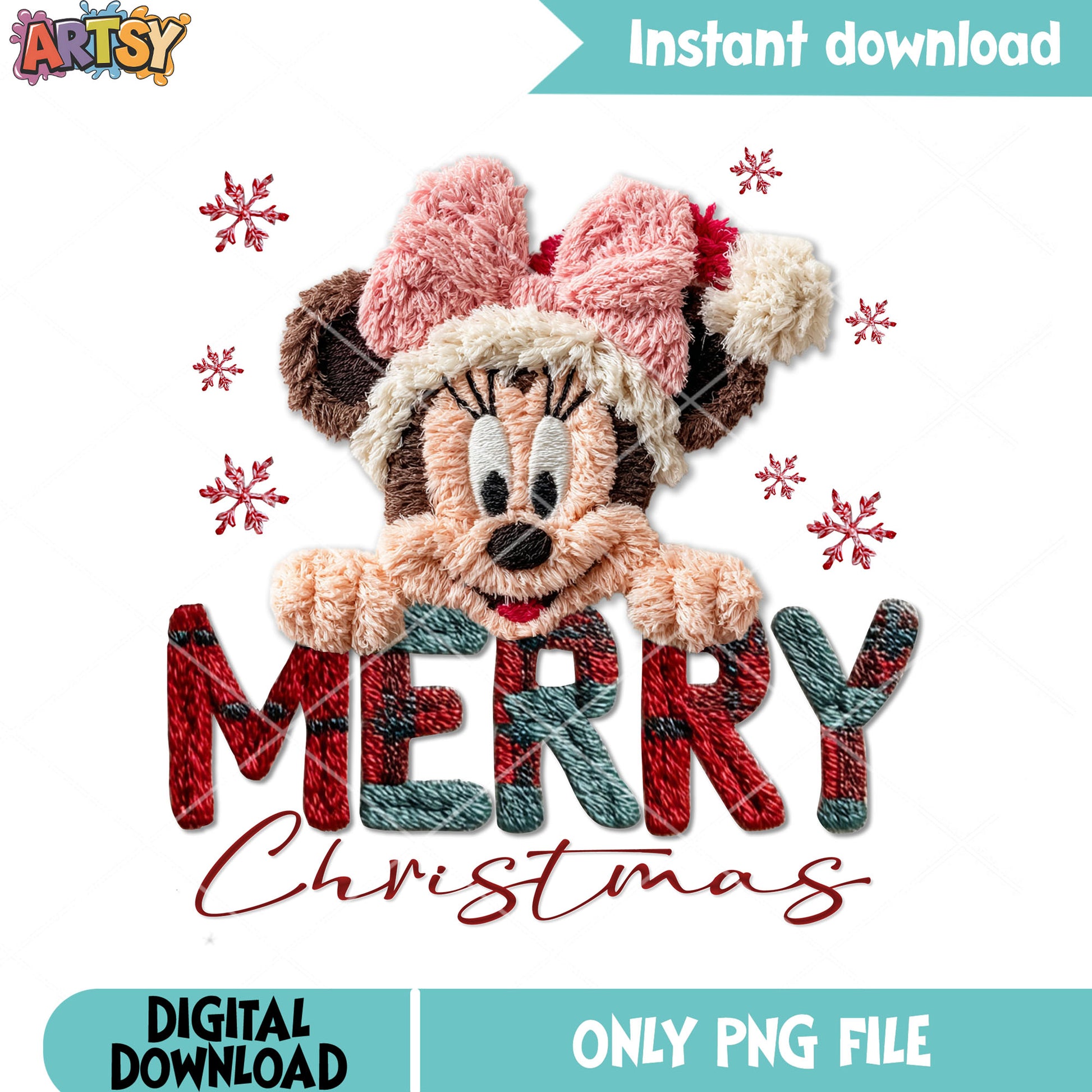 Knitting minnie christmas png, merry christmas png, disney characters png
