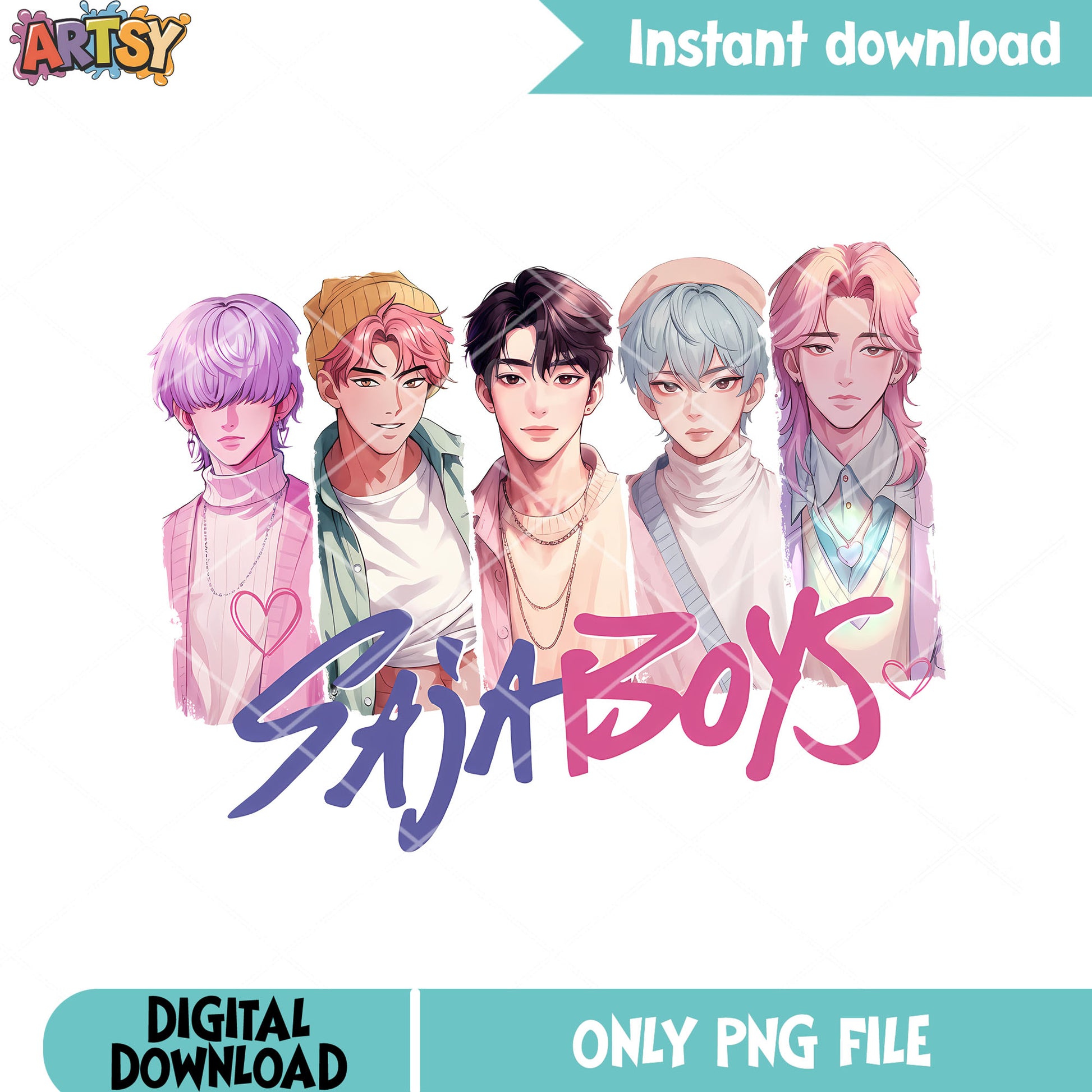 Kpop boys band demon png, kpop demon hunters​ png, saja boys png