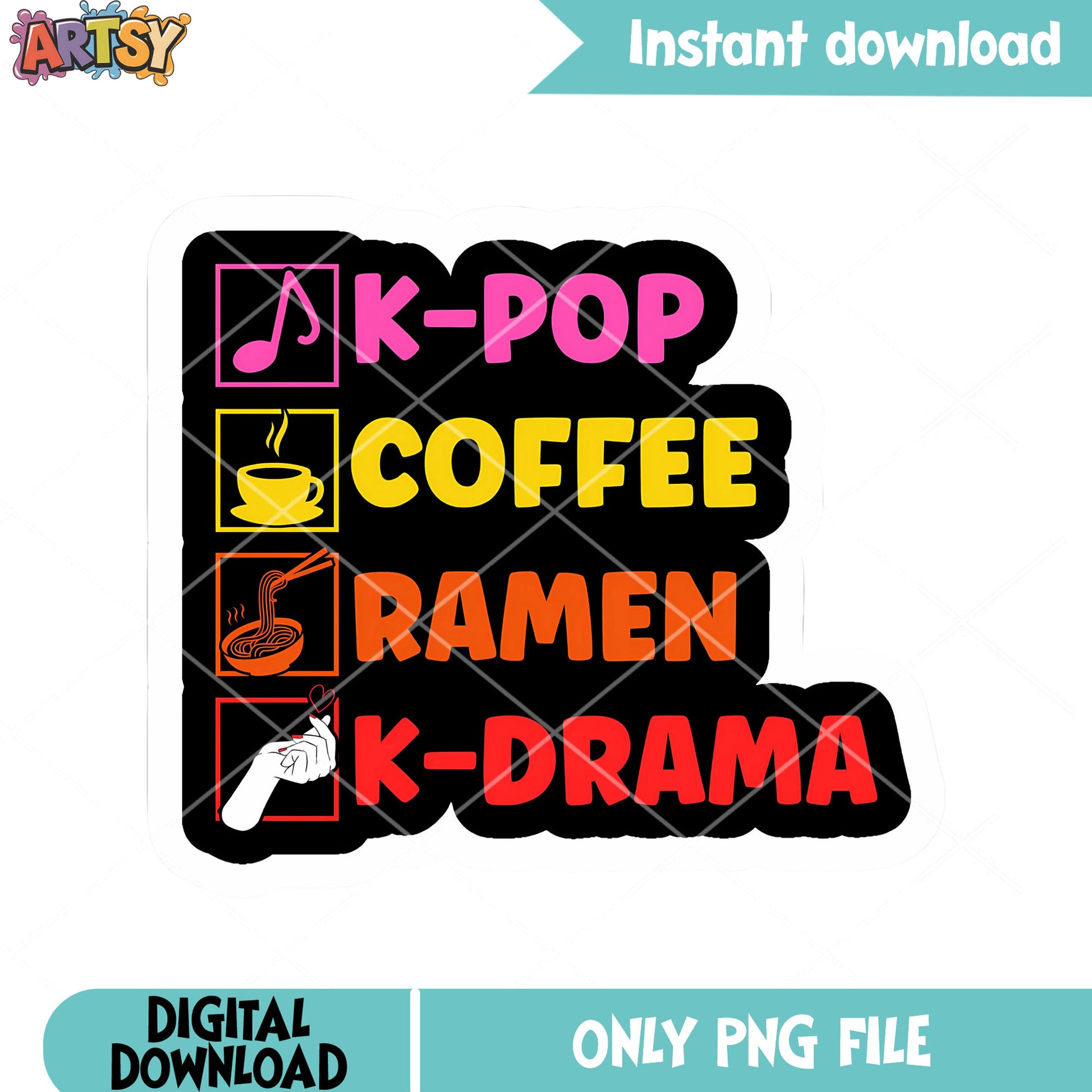 Kpop coffee ramen k drama png, kpop demon hunters png, kpop logo png