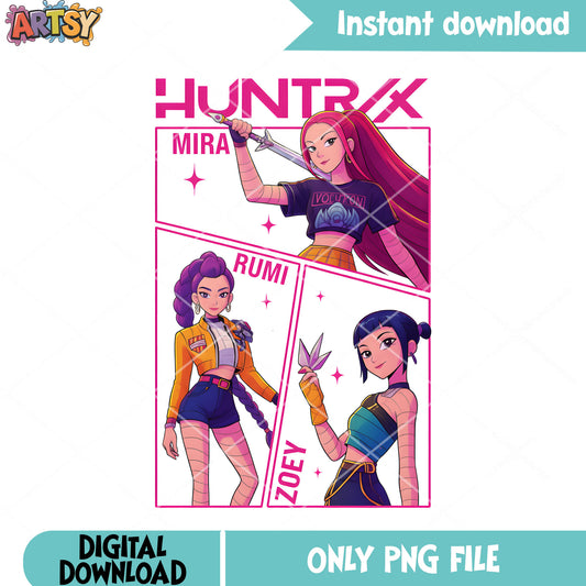 Kpop demon hunter  png, rumi huntrix png, Rumi mira zoey png