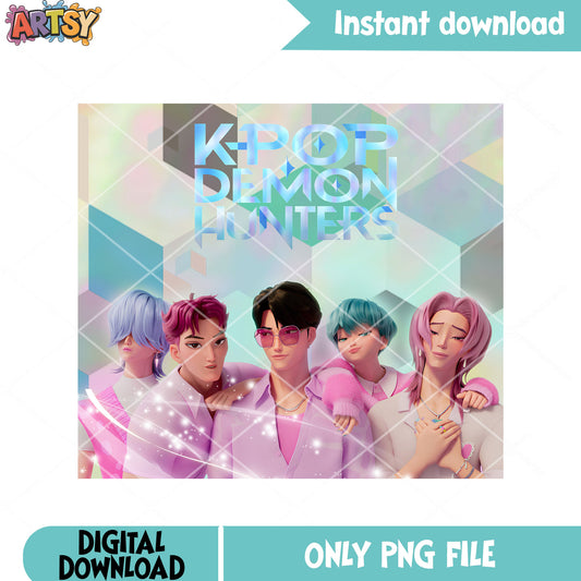 Kpop demon hunters boys png, hunters boys 3d png, poster hunter png
