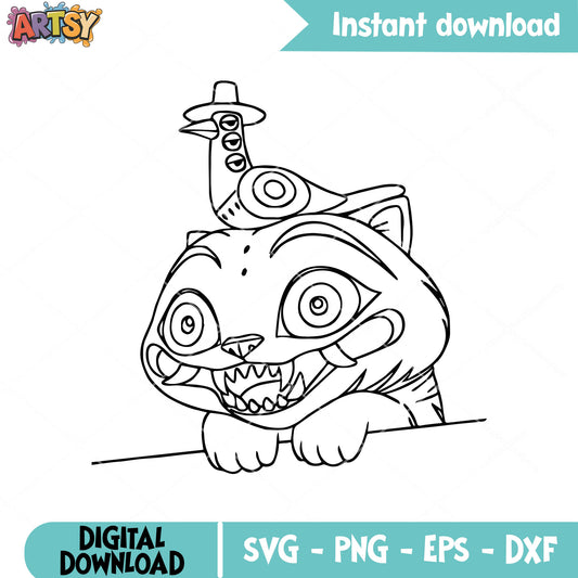 Kpop derpy and sussy outline svg, derpy tiger svg, derpy sussy svg