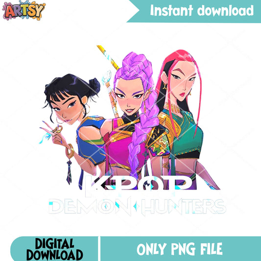 Kpop group demon hunters png, mira rumi zoey png, anime concept png