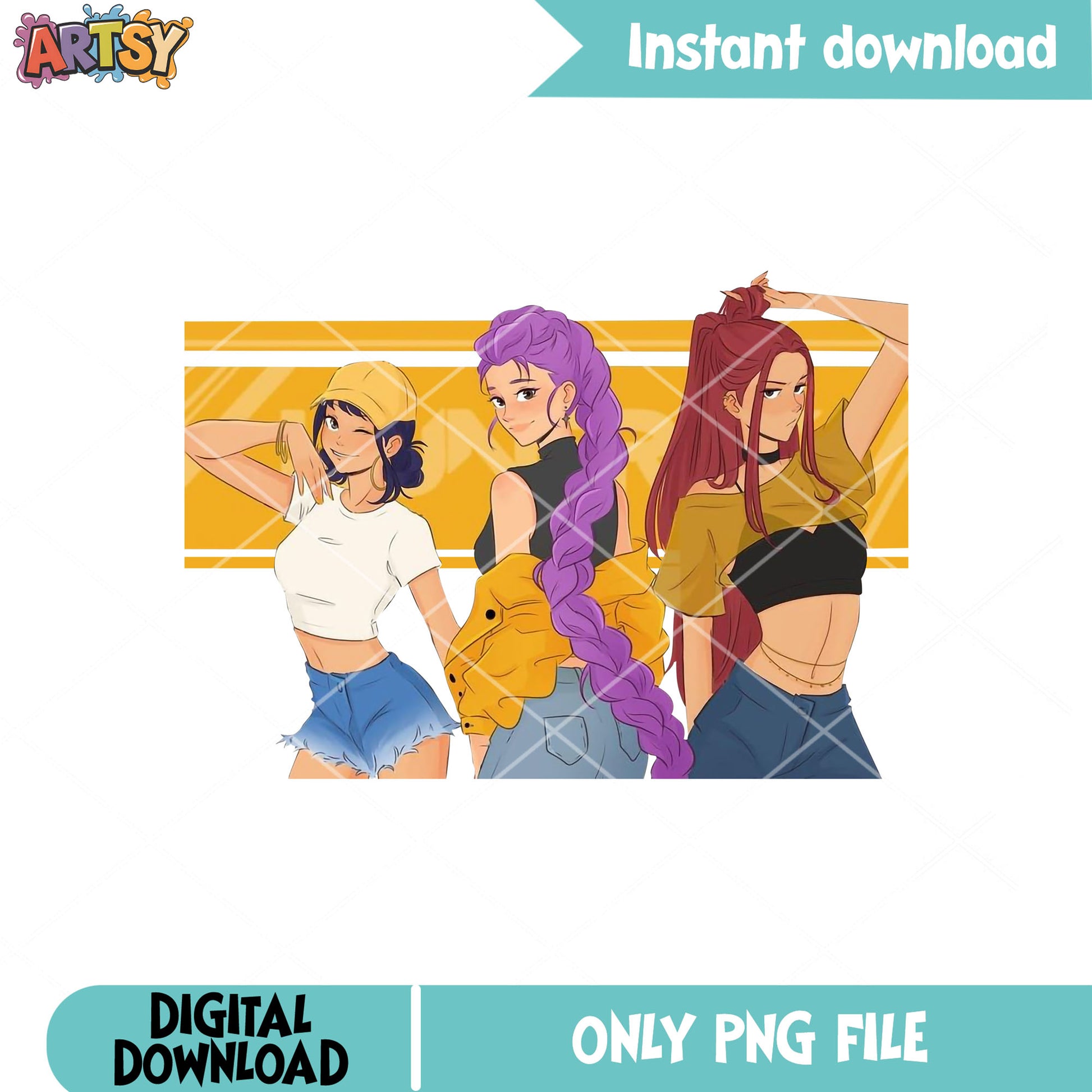 Kpop huntrix band png, huntrix kpop png, huntrix girl png