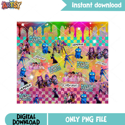 Kpop idols background rainbow png, poster png, sticker png