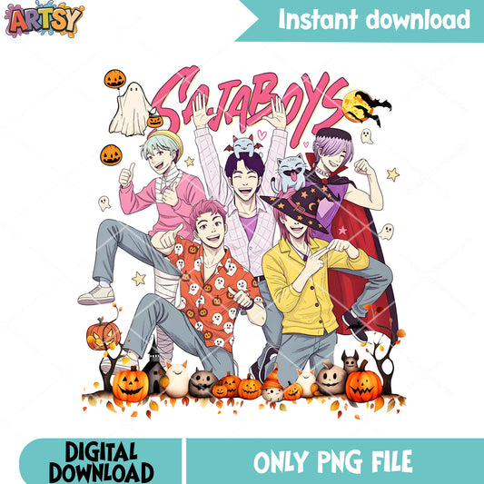 Kpop sajaboy png, scary halloween png, jinu kpop demon hunters​ png