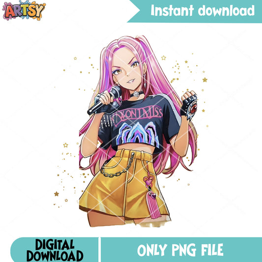 Kpop singer demon hunter png, huntrix​ png, kpop idols png