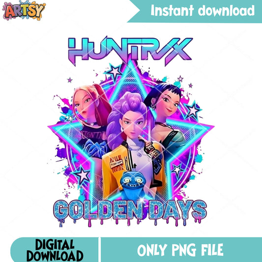 Kpop star huntrix derpy png, Kpop demon hunter png, huntrix golden png
