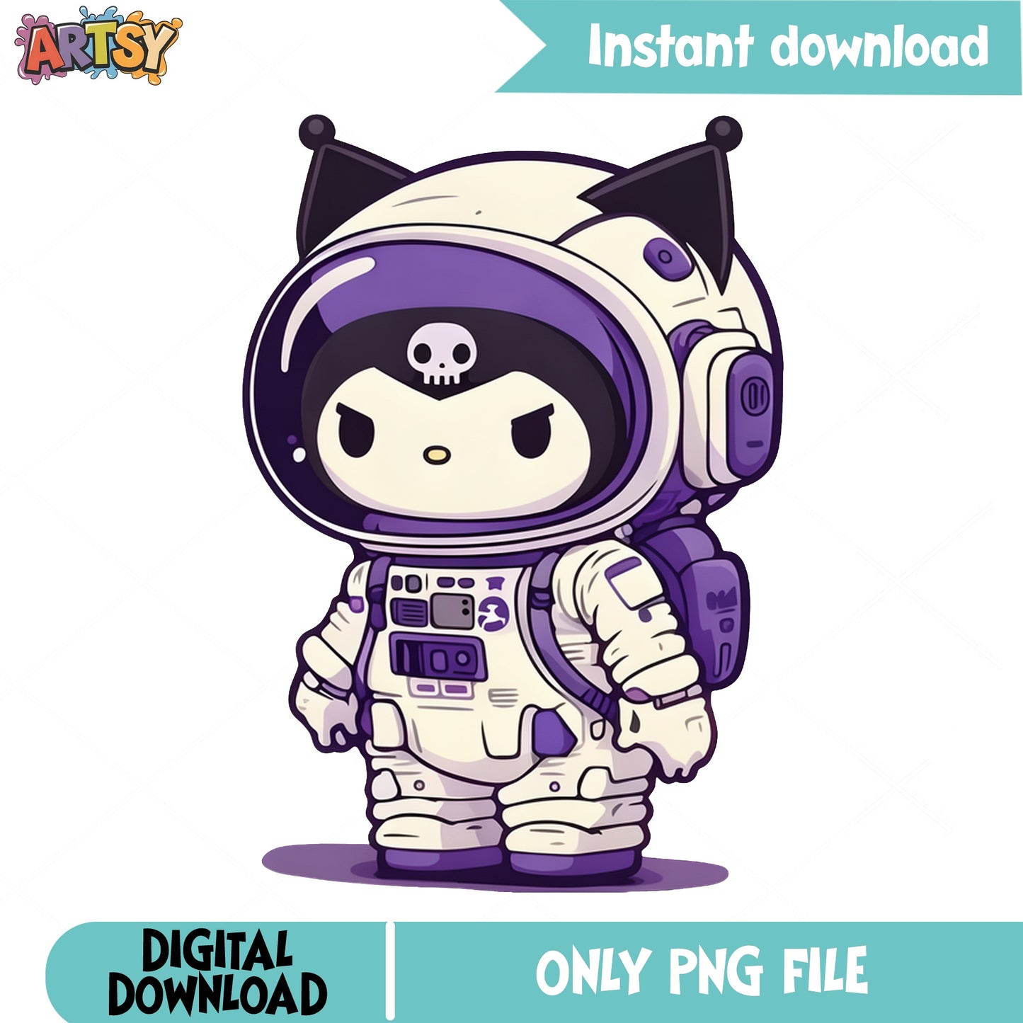 Kuromi Astronaut PNG, Sanrio Space Clipart, Cute Kuromi PNG