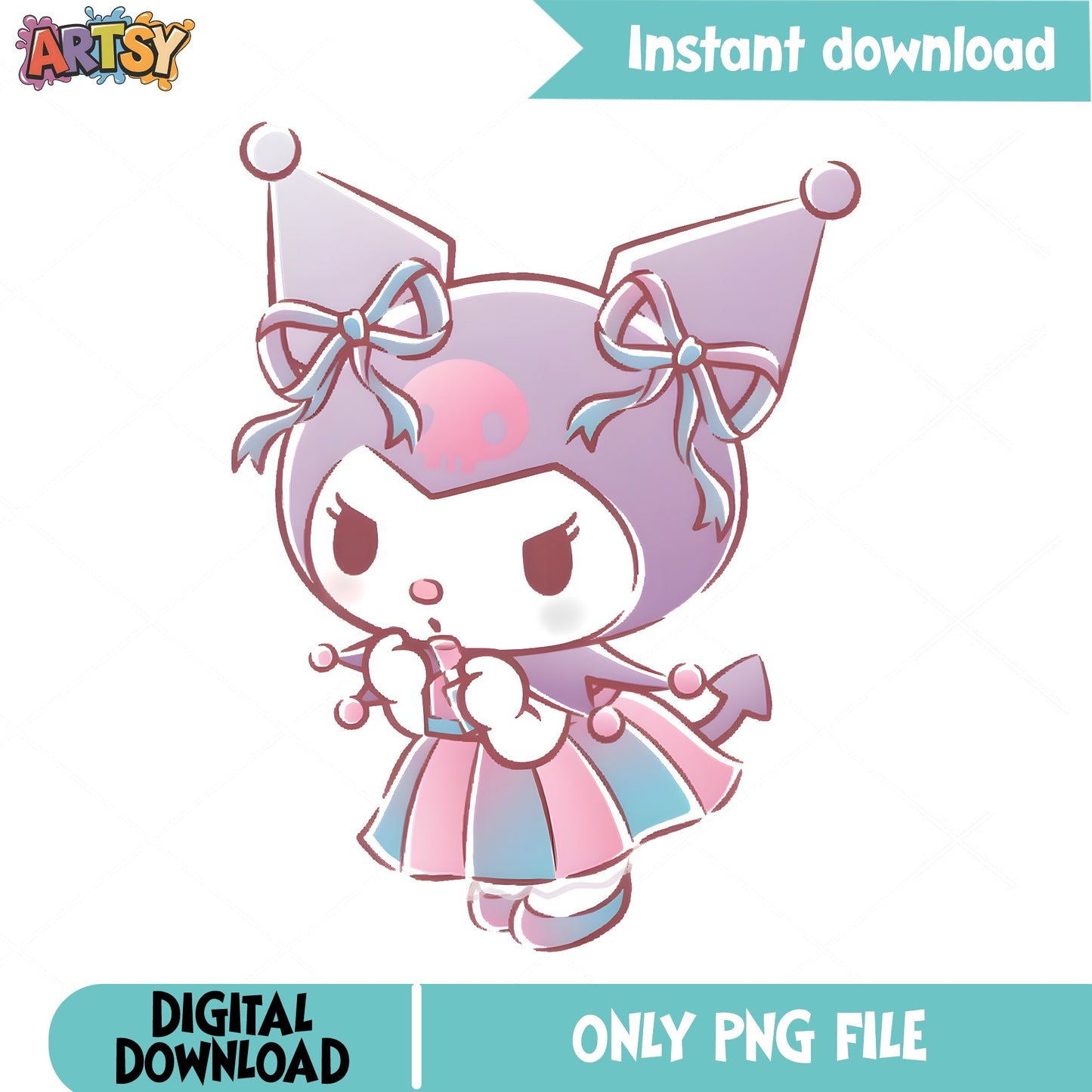Kuromi Cheerleader PNG, Sanrio Kuromi PNG, Cute Kawaii PNG