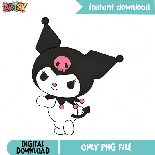 Kuromi PNG Clipart Instant Download, Sanrio PNG, Cute PNG