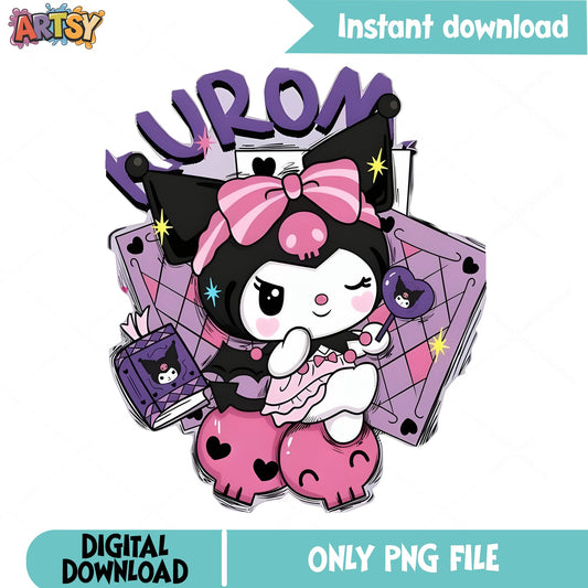 Kuromi Sanrio PNG, Cute Kawaii Kuromi Clipart, Sanrio PNG