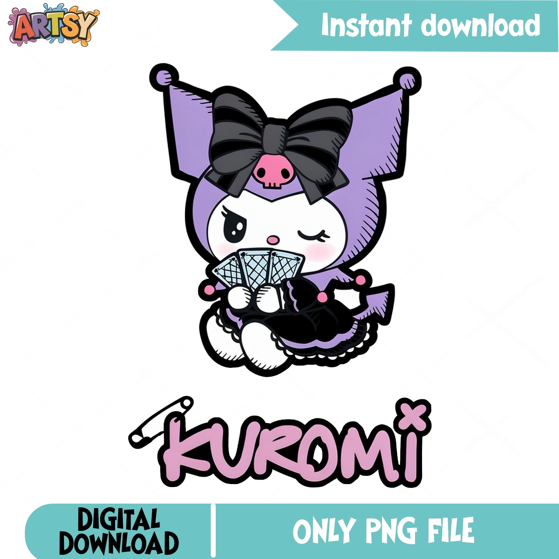 Kuromi Sanrio PNG, Kuromi Clipart, Sanrio Character PNG