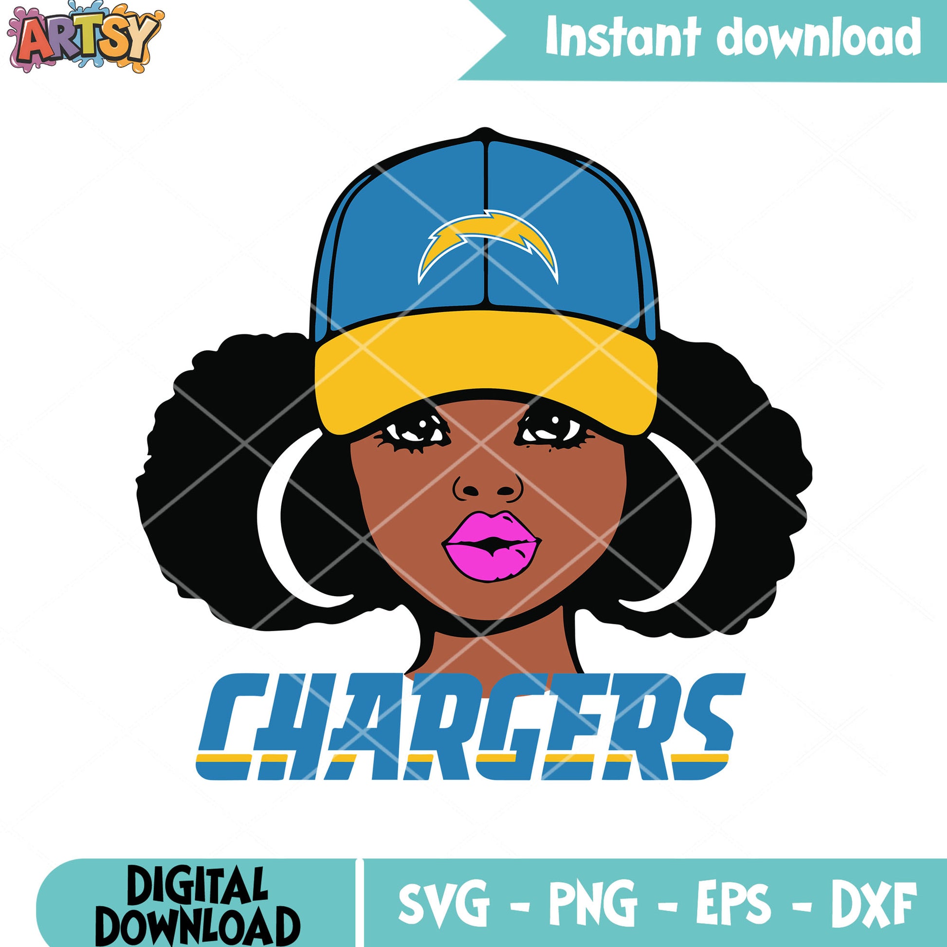 LA girl love thunder svg, chargers svg, ​national football leauge svg
