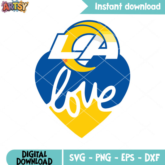 LA love with me svg, los angeles rams svg, afc west svg