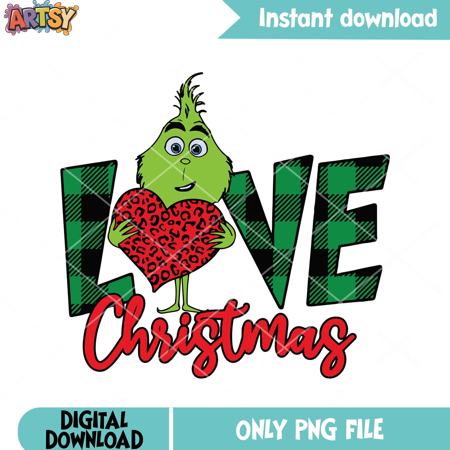 LOVE christmas from little monster png, christmas decor png, noel png