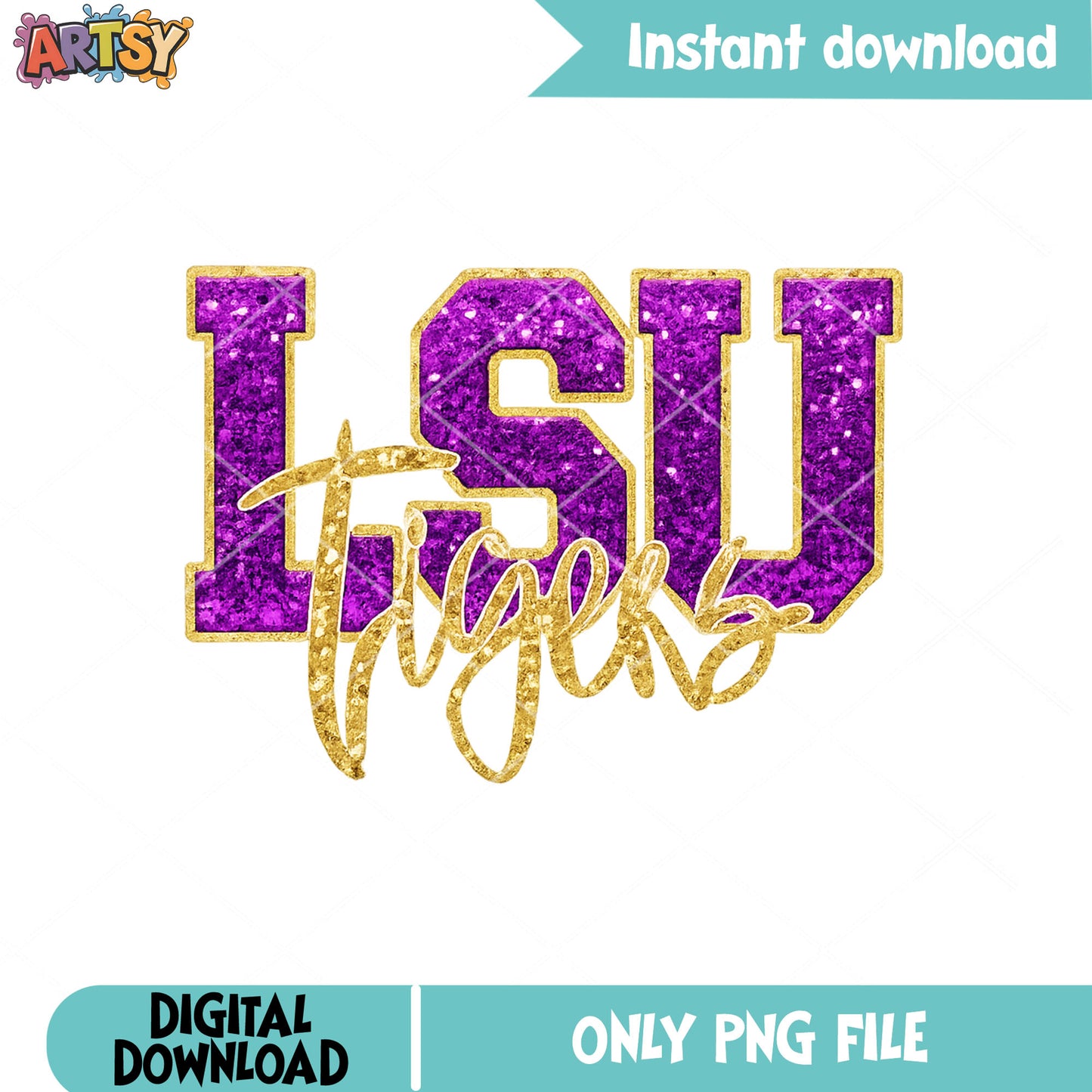 LSU Tigers name logo png, lsu tiger png, ncaa lsu tiger png