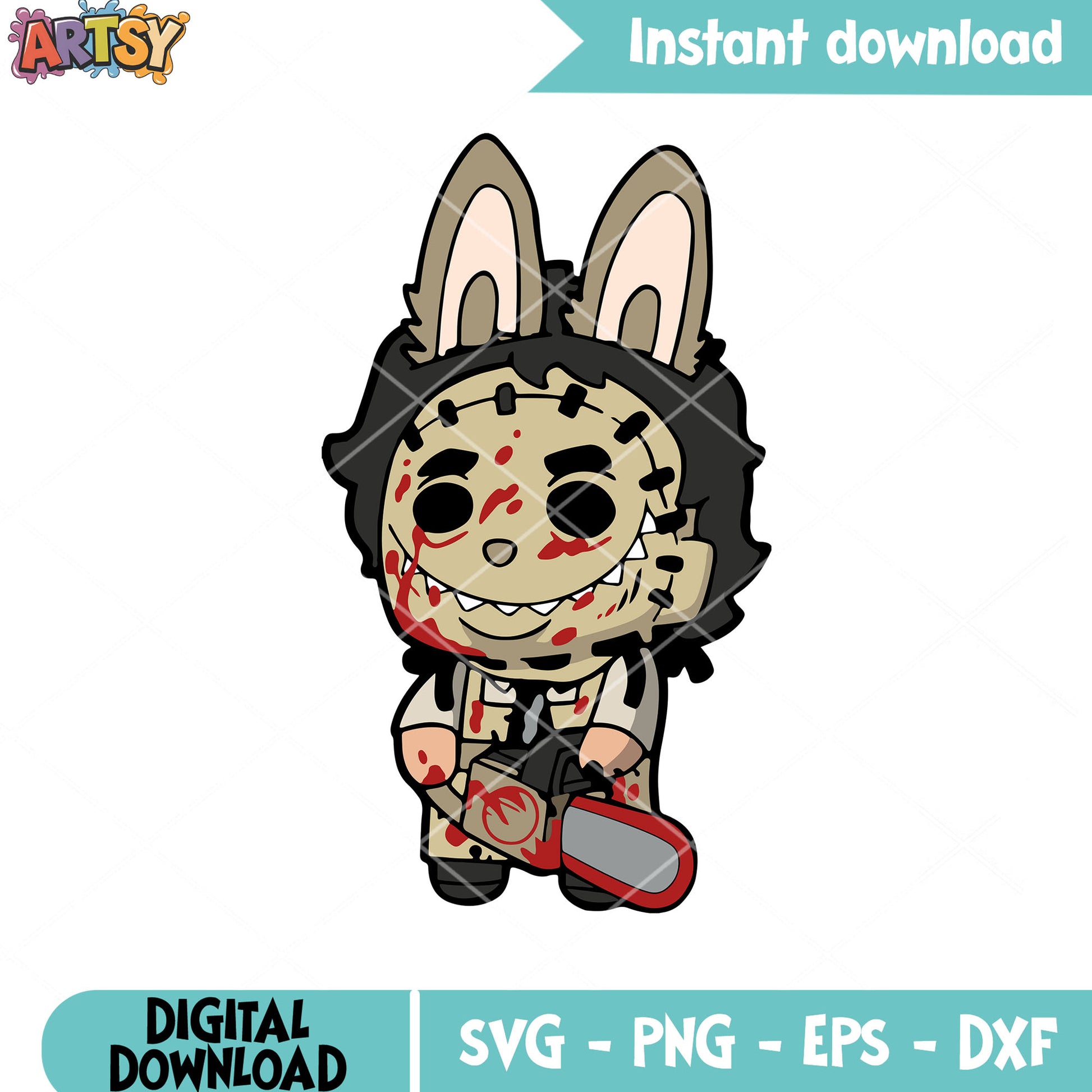 Labubu Leatherface svg, Leatherface svg, labubu halloween svg
