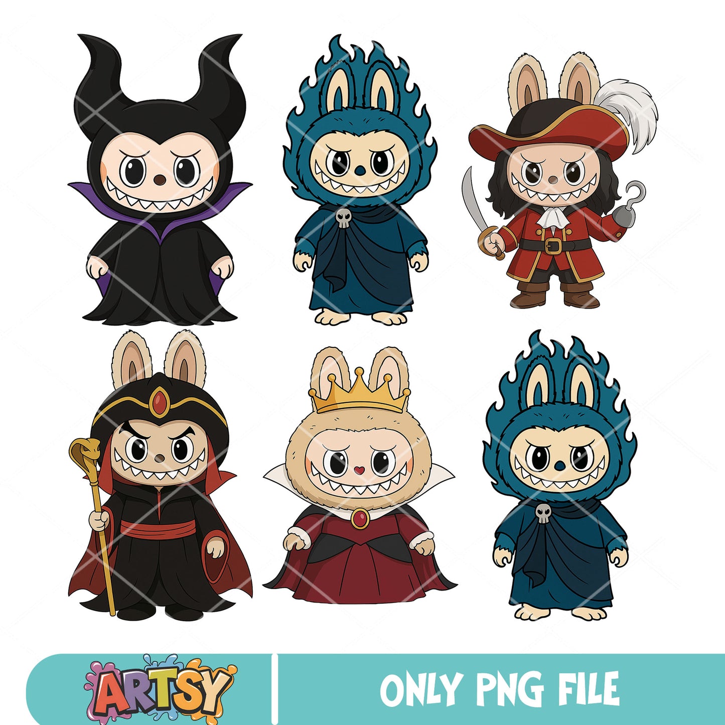 Labubu cosplay png bundle, labubu costume png, labubu clothers png