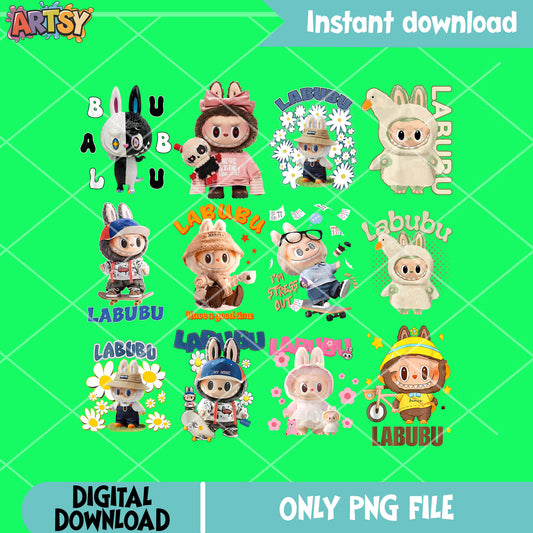 Labubu dolls popmart png bundle, labubu popmart png, labubu near me png