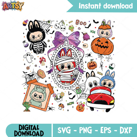 Labubu halloween boo svg, labubu halloween svg, labubu costume svg