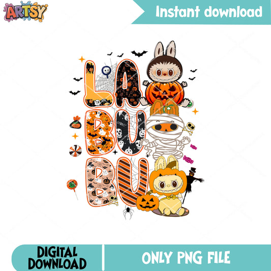 Labubu halloween costume file png, halloween labubu png, labubu dolls png