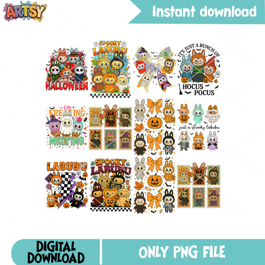 Labubu halloween png bundle, labubu halloween​ png, labubu cute png