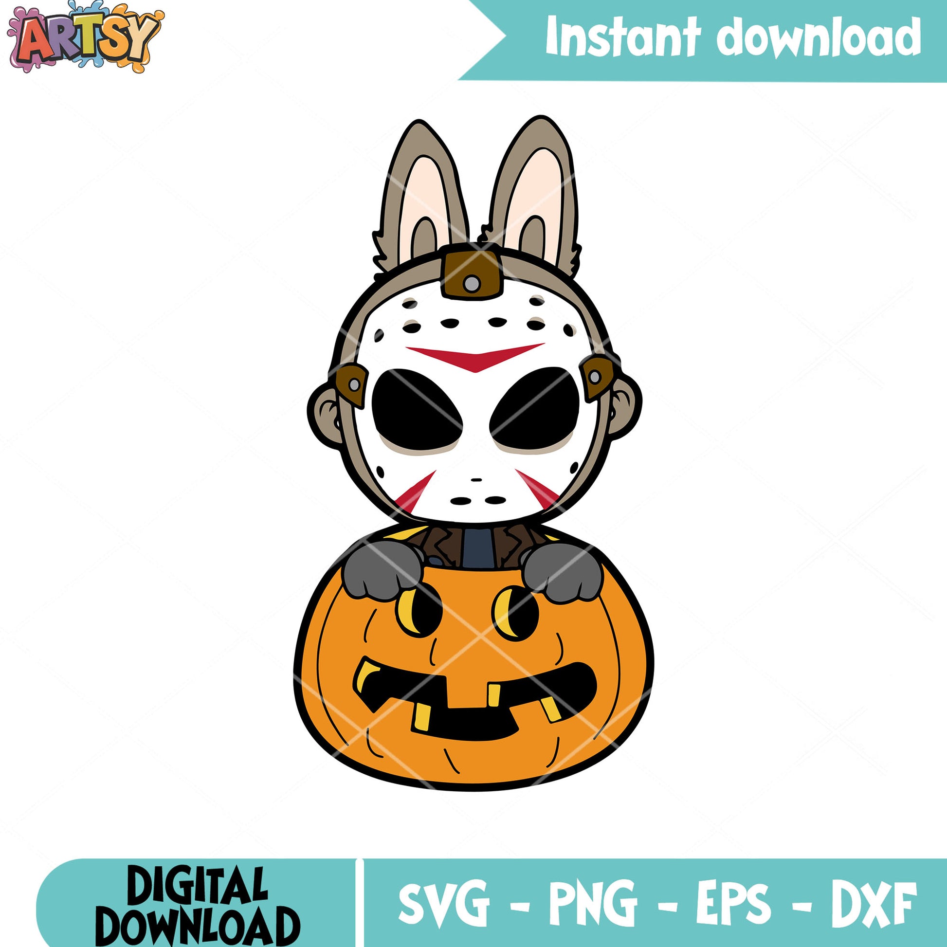Labubu horror pumpkin svg, labubu halloween costume​ svg