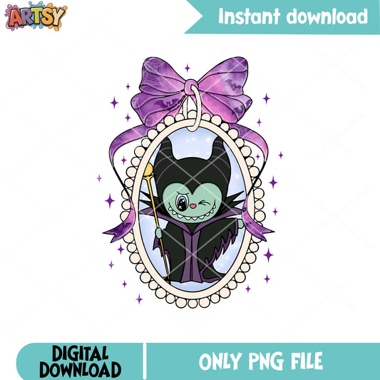 Labubu maleficent disney png, disney maleficent png, labubu costume png